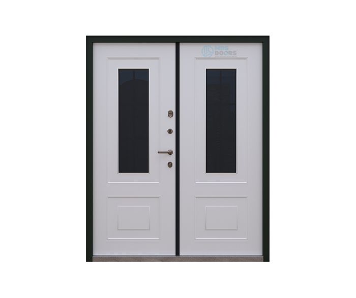 Двухстворчатая входная дверь «Англия» с остеклением