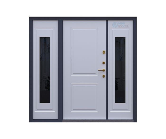 Входная дверь «Бастион» двупольная с фрамугами