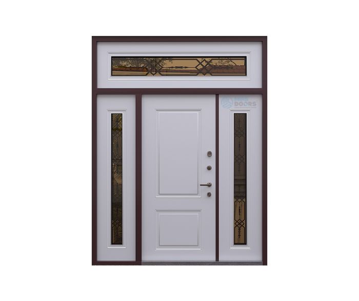 Входная дверь «Fusion» с боковыми фрамугами и верхней фрамугой