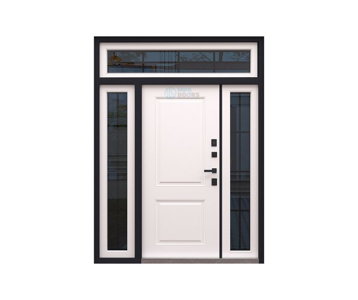 Входная дверь «Fusion Hi-tech» с боковыми и верхней фрамугами, утеплением и терморазрывом