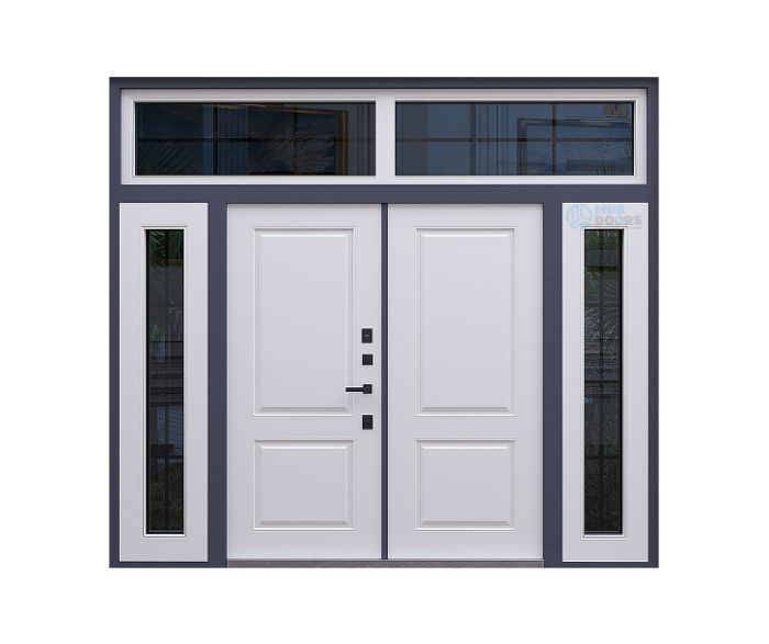 Входная дверь «Бастион Хайтек» с боковыми и верхней фрамугами