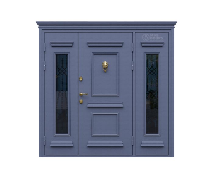 Входная дверь «Бастион» двупольная с фрамугами