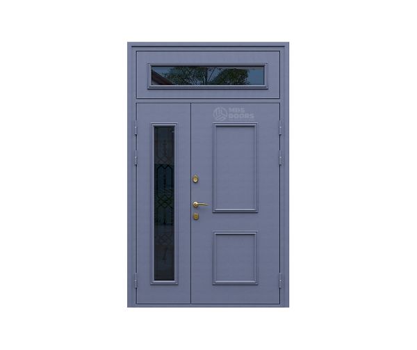 Входная дверь «Lion» с фрамугой, боковым остеклением и терморазрывом