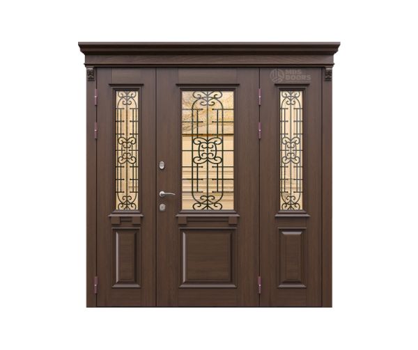 Входная дверь «Fusion Сложный»  с остеклением и фрамугами и терморазрывом