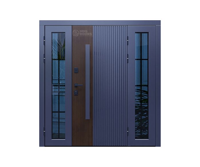 Входная дверь «Fusion Hi-tech» с боковыми фрамугами, утеплением и терморазрывом