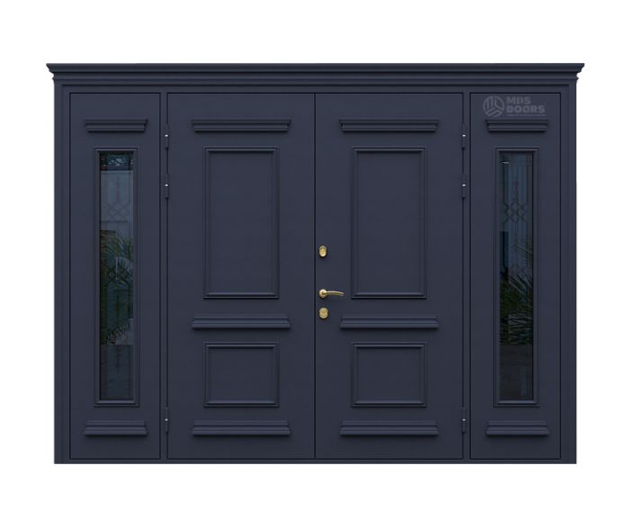 Входная дверь «Бастион» двупольная с боковыми фрамугами