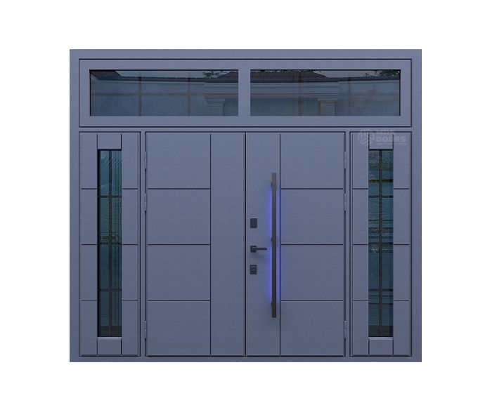 Входная дверь «Бастион Хайтек» с боковыми и верхней фрамугами