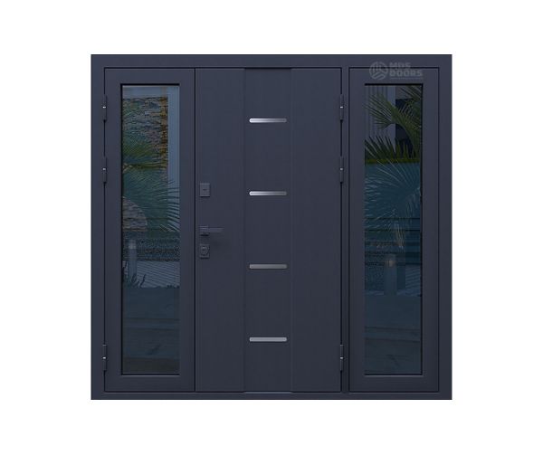 Входная дверь «Горизонт» с боковым остеклением и терморазрывом