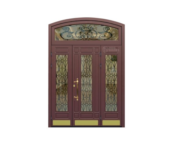 Арочные входная дверь «Fusion» с боковыми фрамугами