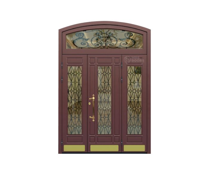 Арочные входная дверь «Fusion» с боковыми фрамугами